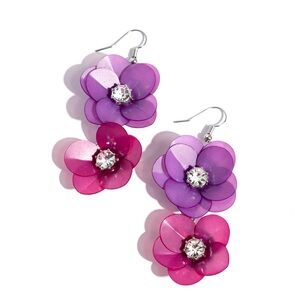 Floral Purple and Pink Earrings
